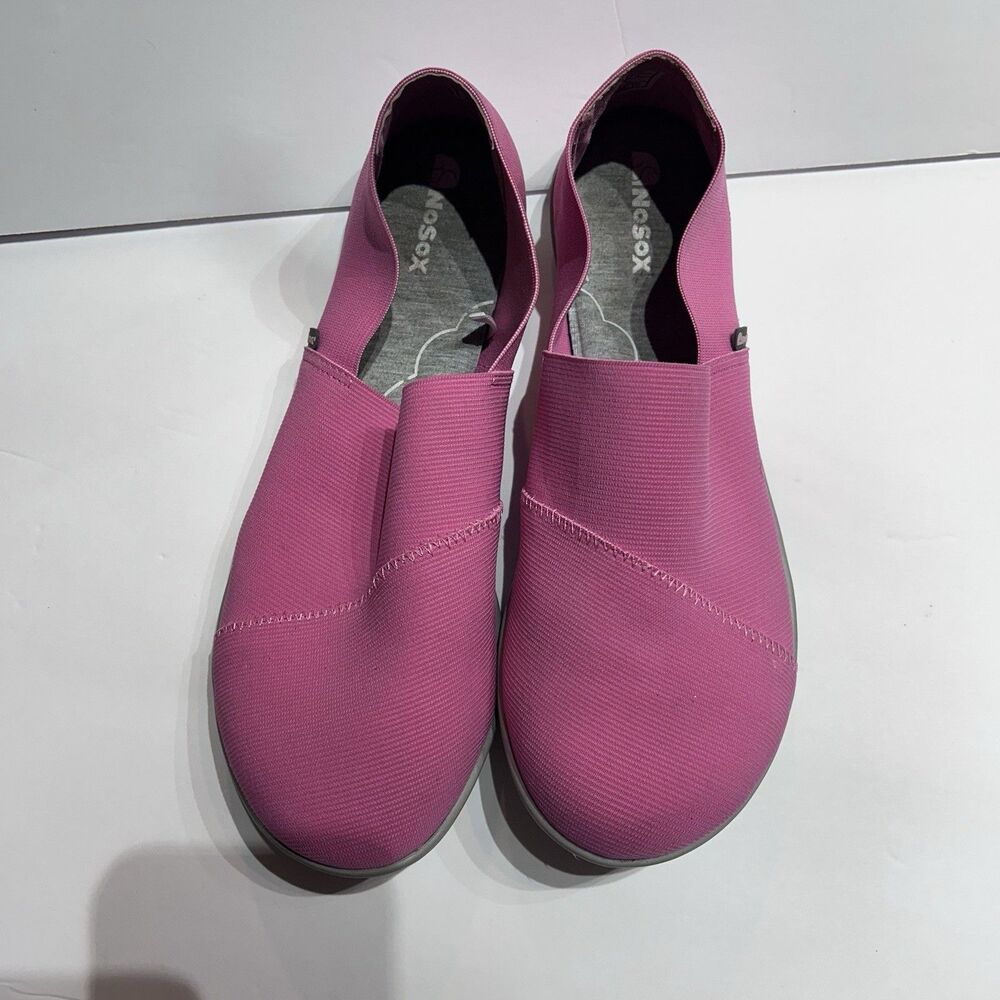 NoSox Women's Knit Slip On Sneaker Casual Comfort Shoes Pink Paloma US 8